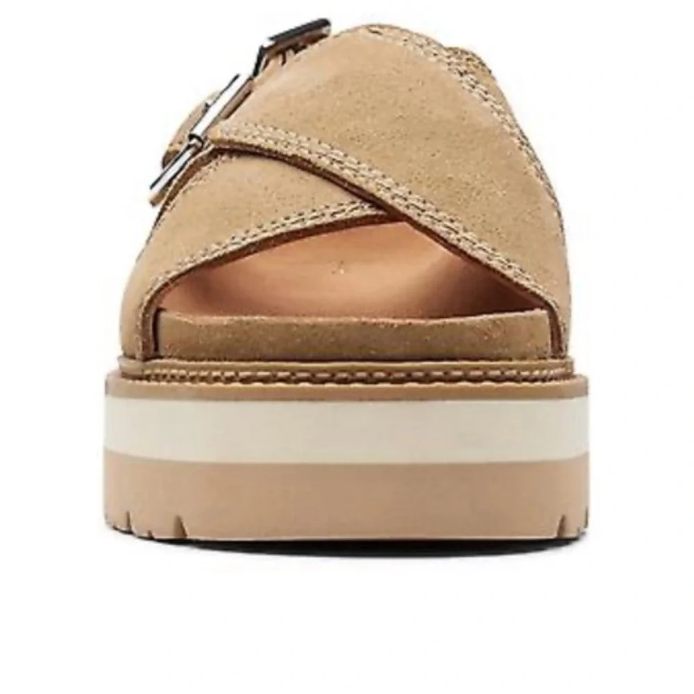 Clarks Orianna Roam Dark Sand Sable Fonce Tan Sandals Size 8.5 - Picture 6 of 16